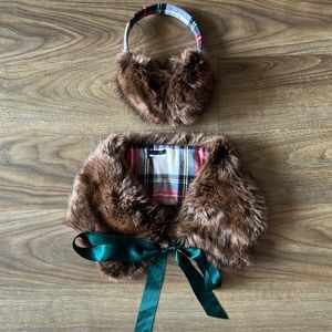 J.Crew Faux Fur Collar and Matching Earmuffs